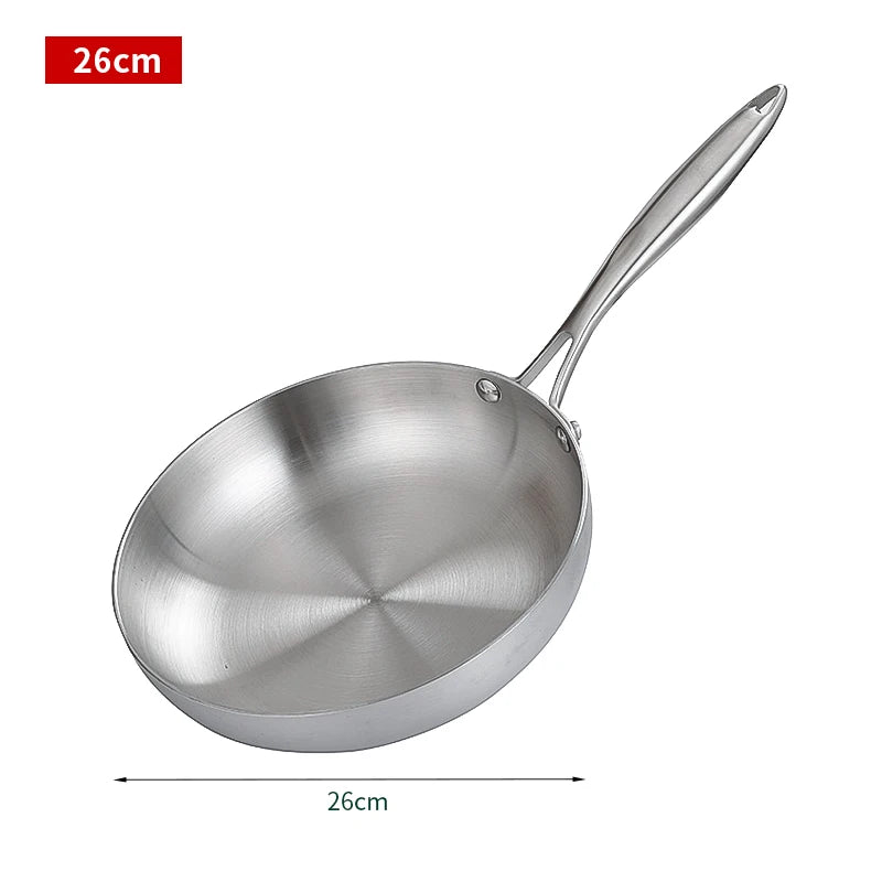 Uncoated Stainless Steel Chef’s Frying Pan – 28cm