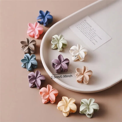 Flower Frosted Hair Claw Clips Set