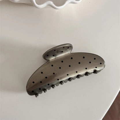 Large Black Wave Dot Hair Claw Clip