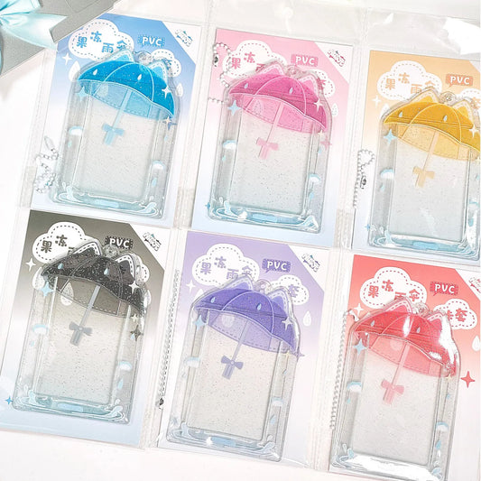Cute Photocard Holder with Bow Keychain