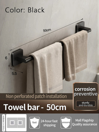 No-Drill Self-Adhesive Bathroom Towel Rack