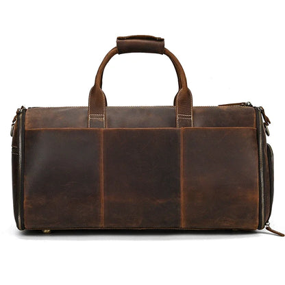 Crazy Horse Leather Travel Bag for Suits