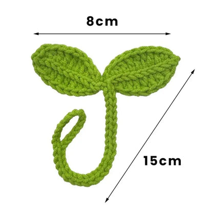 Handmade Crochet Leaf Sprout Headphone Decor