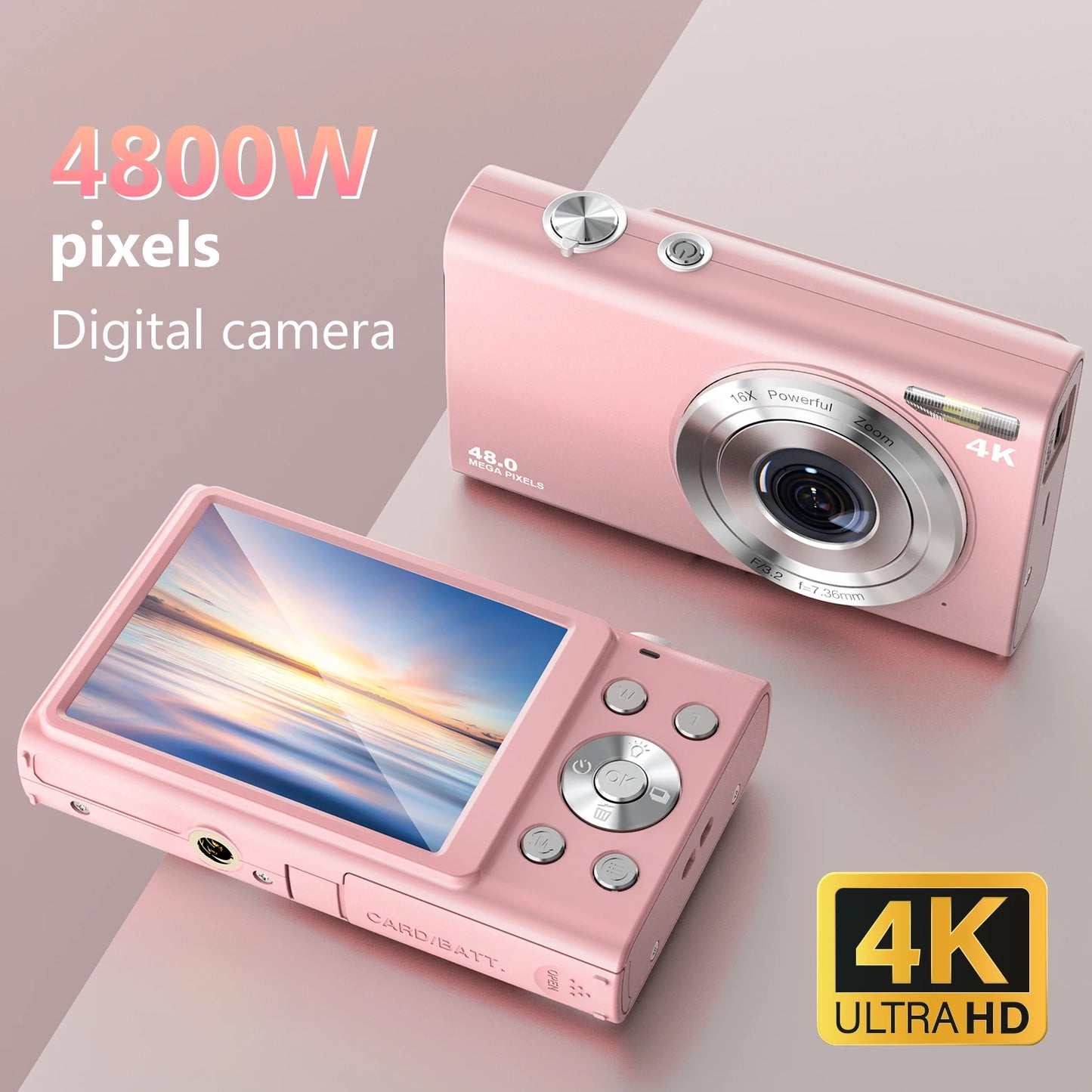 4K Autofocus Digital Camera with 48MP Photos & 2.8” IPS Screen