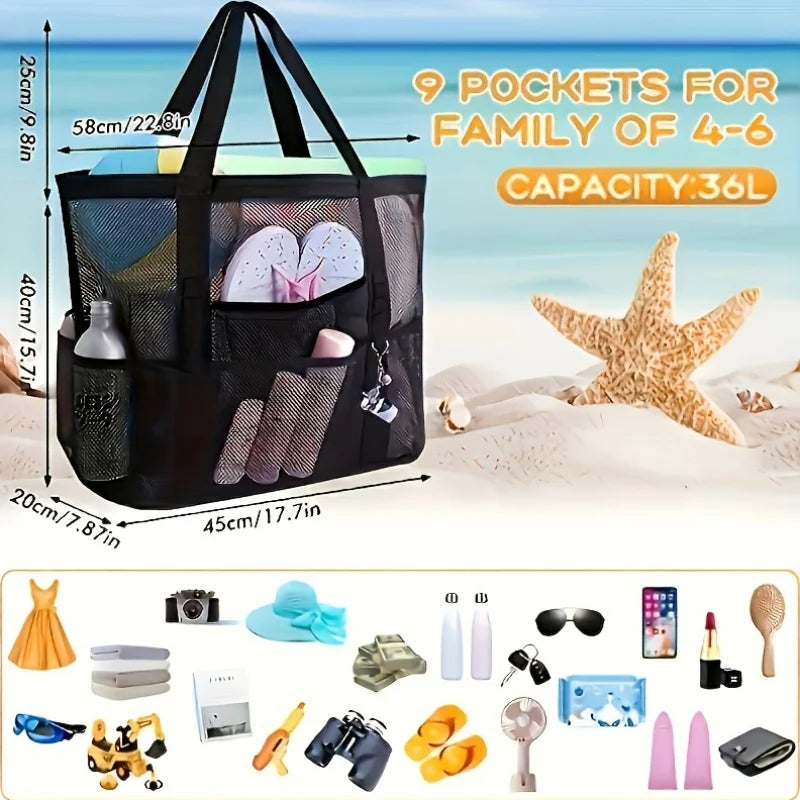 Large Mesh Beach Tote Bag