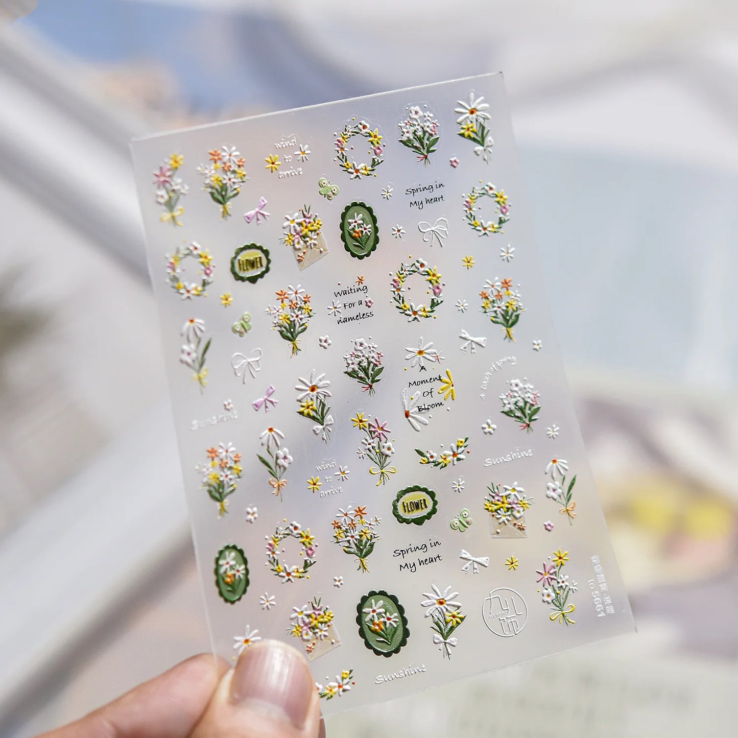 5D Cherry Blossom Nail Art Stickers