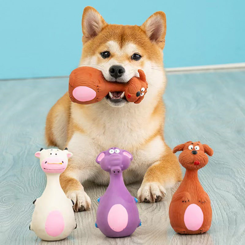 Cartoon Squeaky Rubber Dog Toy