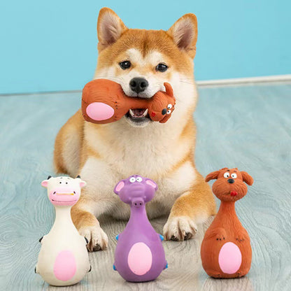 Cartoon Squeaky Rubber Dog Toy