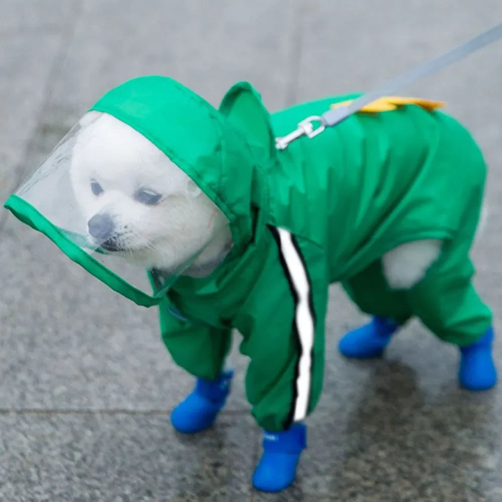 Full Coverage Hooded Rain Suit for Dogs