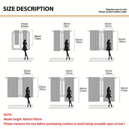 Blue & Black Gradient Stripe Window Curtains