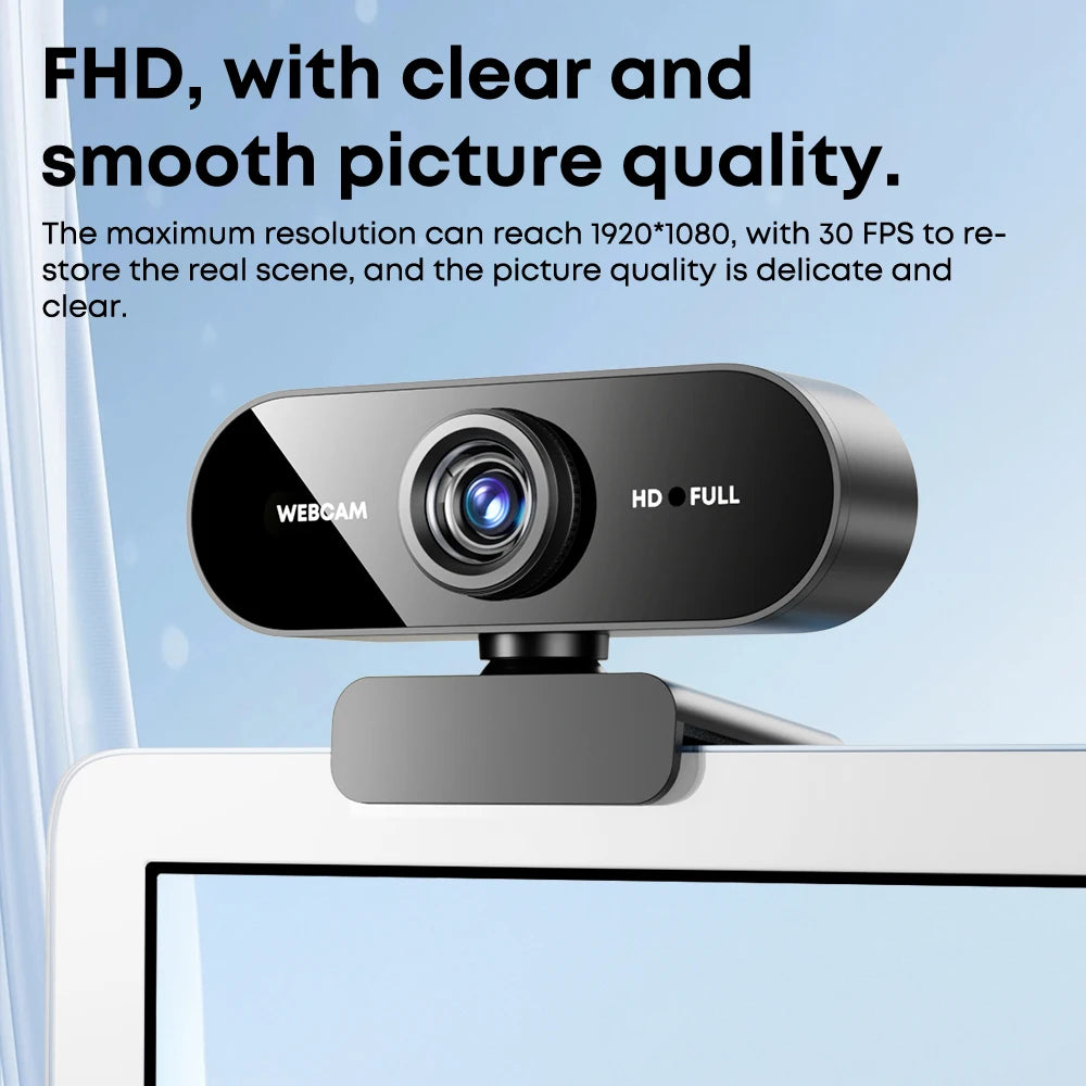 1080P FHD USB Webcam with Microphone for PC