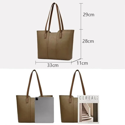 Large Capacity Women’s Leather Tote Handbag
