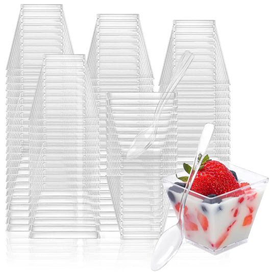 Clear Plastic Dessert Shooter Cups – 2oz Disposable Serving Cups
