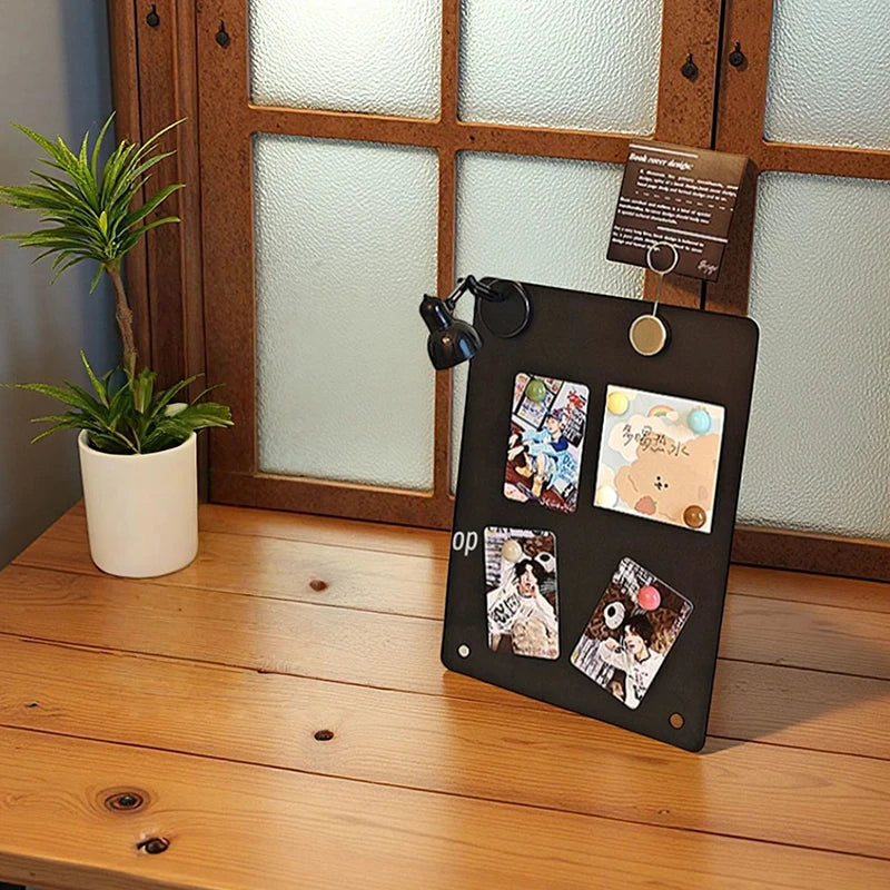 Black Magnetic Bulletin Board with Stand