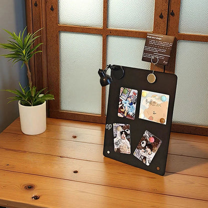 Black Magnetic Bulletin Board with Stand
