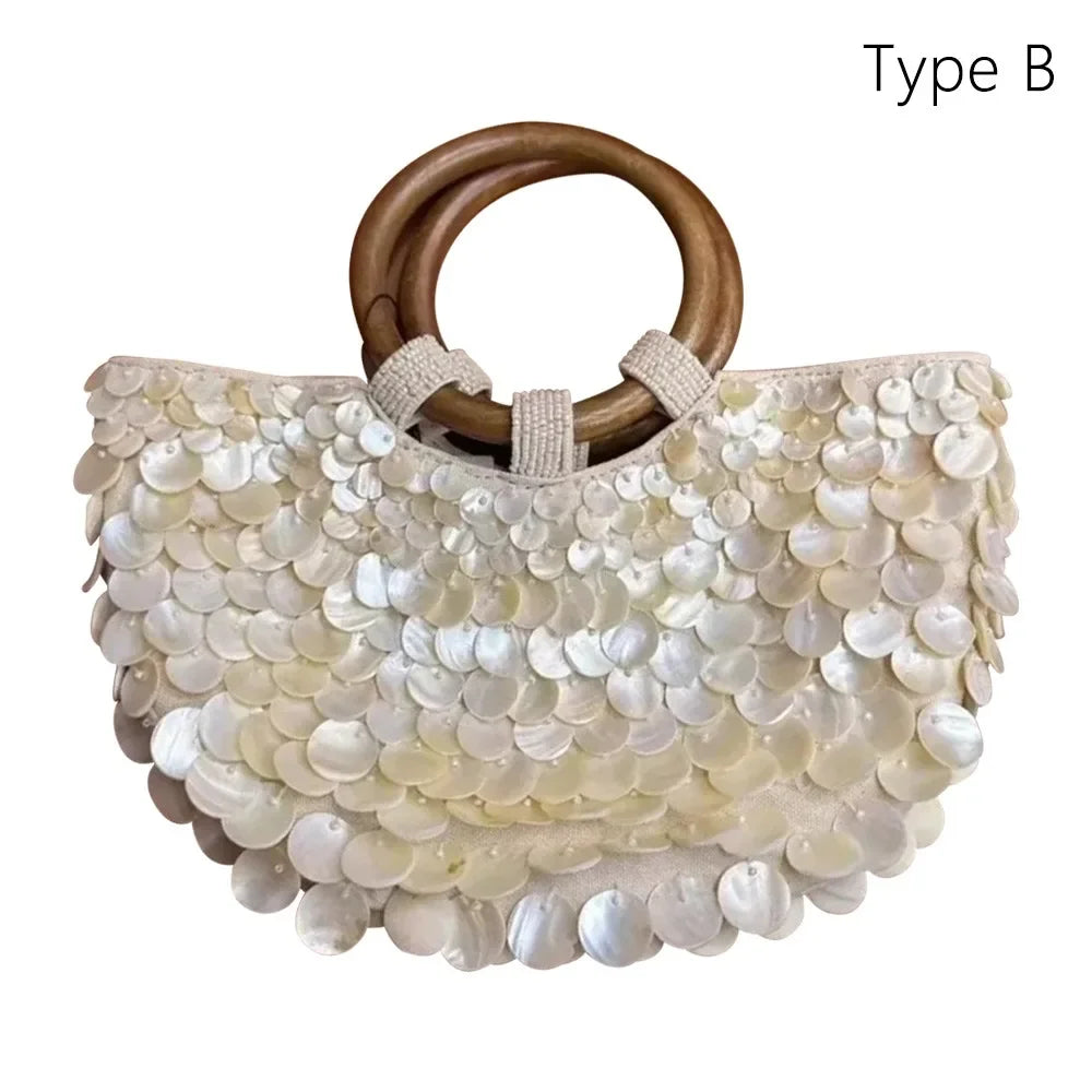 Handmade Seashell Beaded Bag