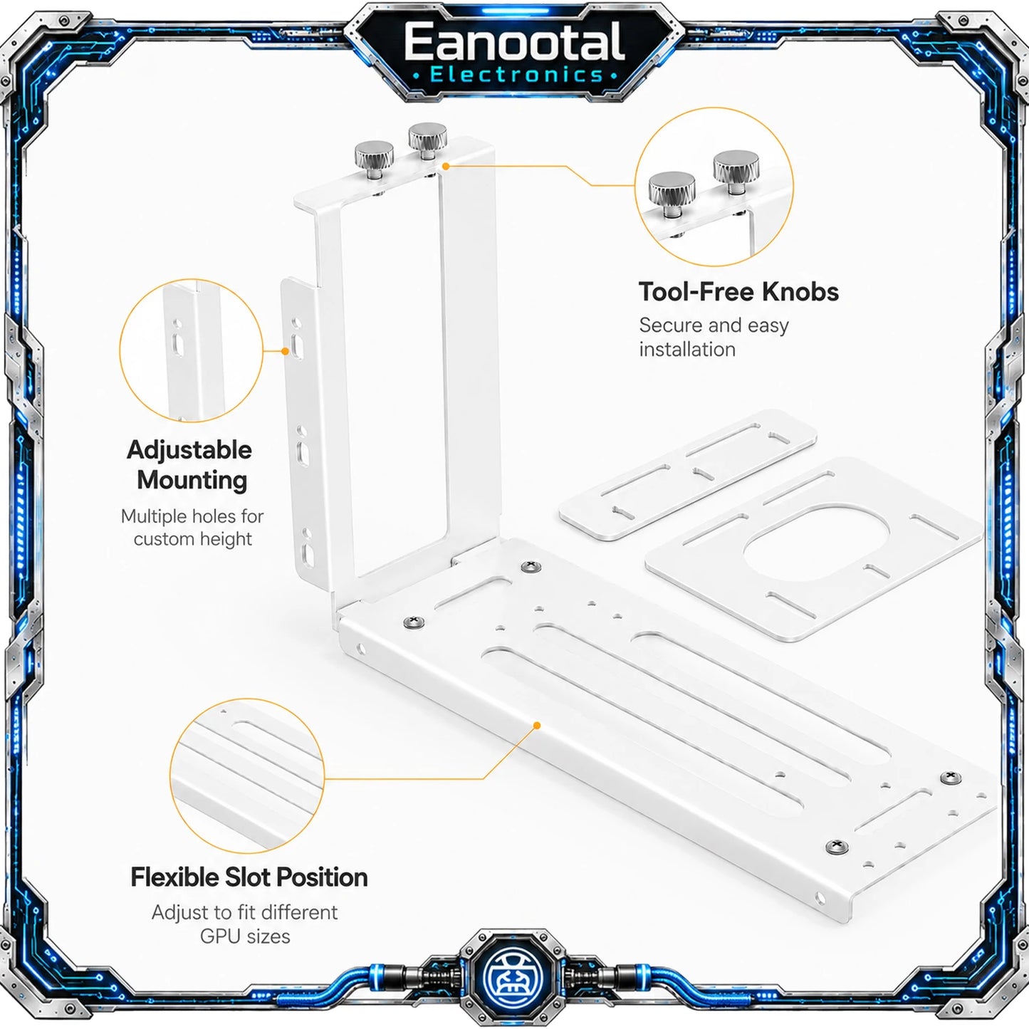 Vertical GPU Mount Bracket with PCIe x16 Riser Cable
