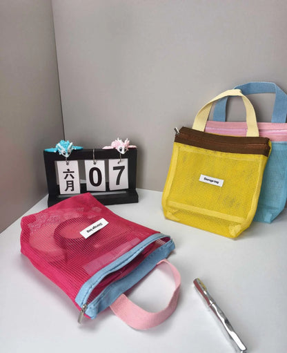 Vibrant Mesh Beach Tote Bag