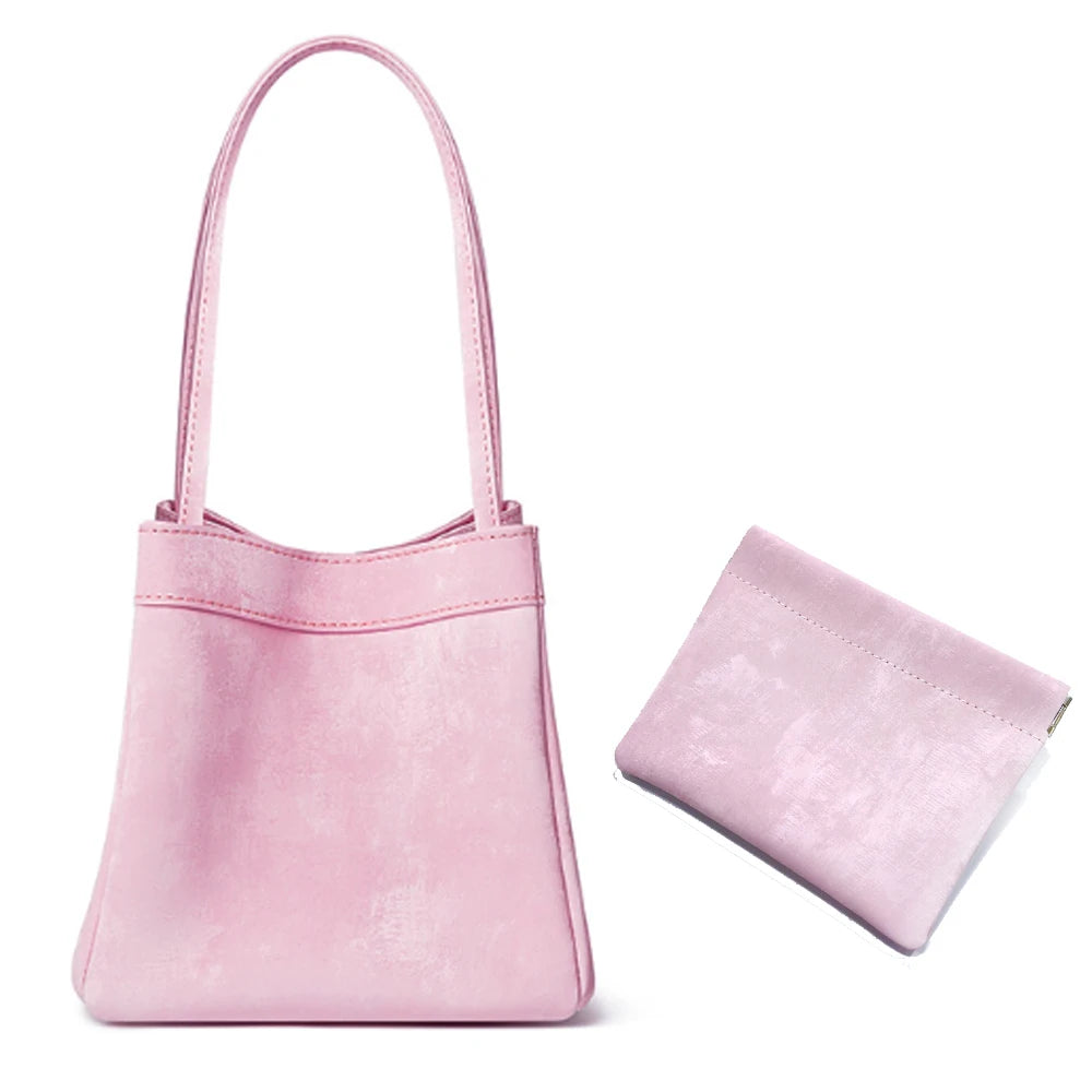 Custom Name Suede Leather Shoulder Bag with Top Handle