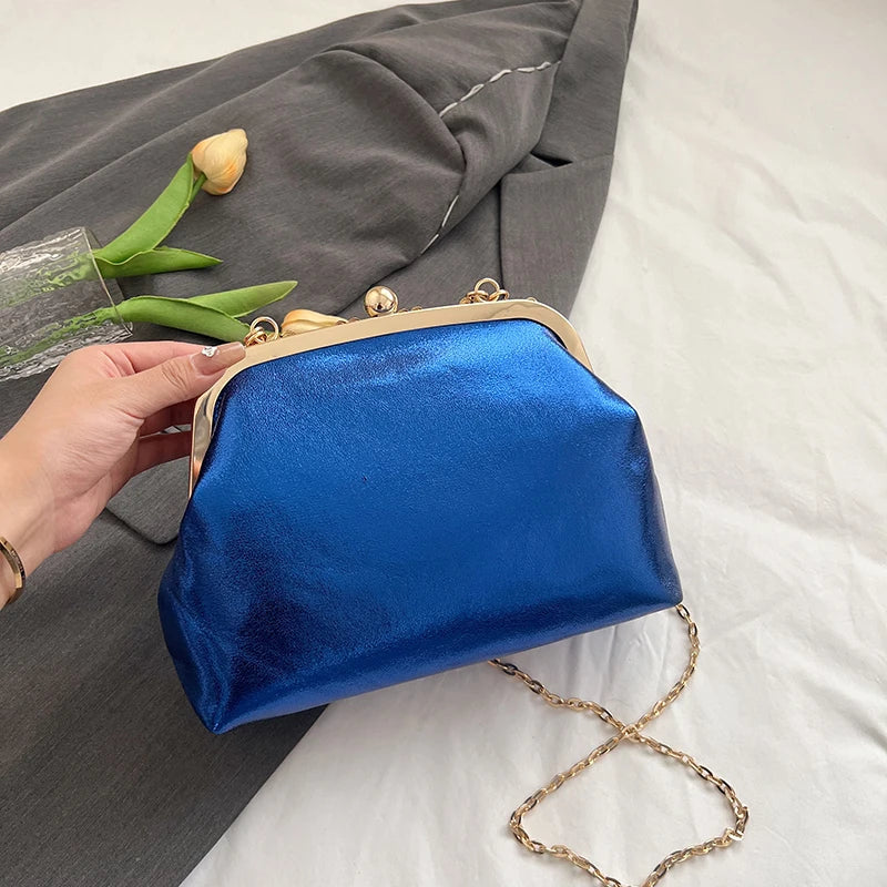 Luxury Pearl Chain Minaudière Shoulder Bag