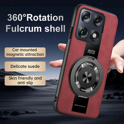 Luxury Magnetic Leather Phone Case with Rotating Ring Stand