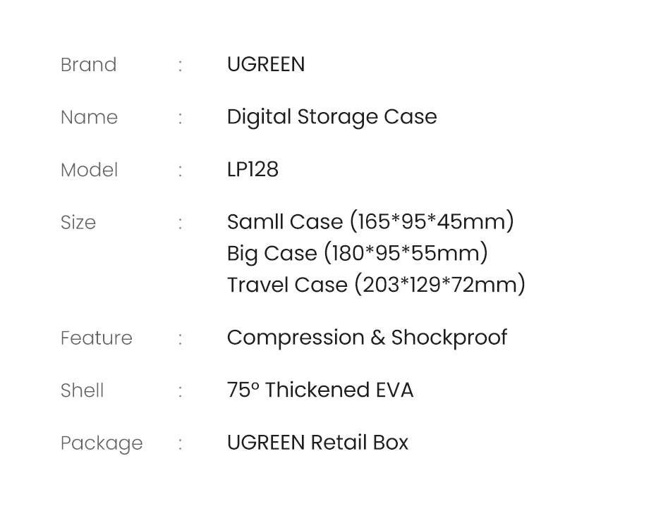 Portable Protective Case for 2.5” HDD, SSD & Accessories