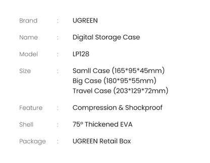 Portable Protective Case for 2.5” HDD, SSD & Accessories
