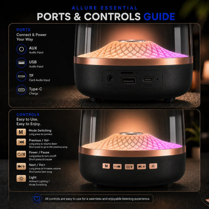 Portable Bluetooth 5.0 Wireless Speaker with Ambient Light