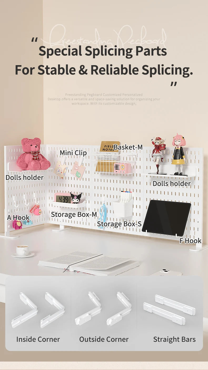 Adjustable Desktop Pegboard Organizer