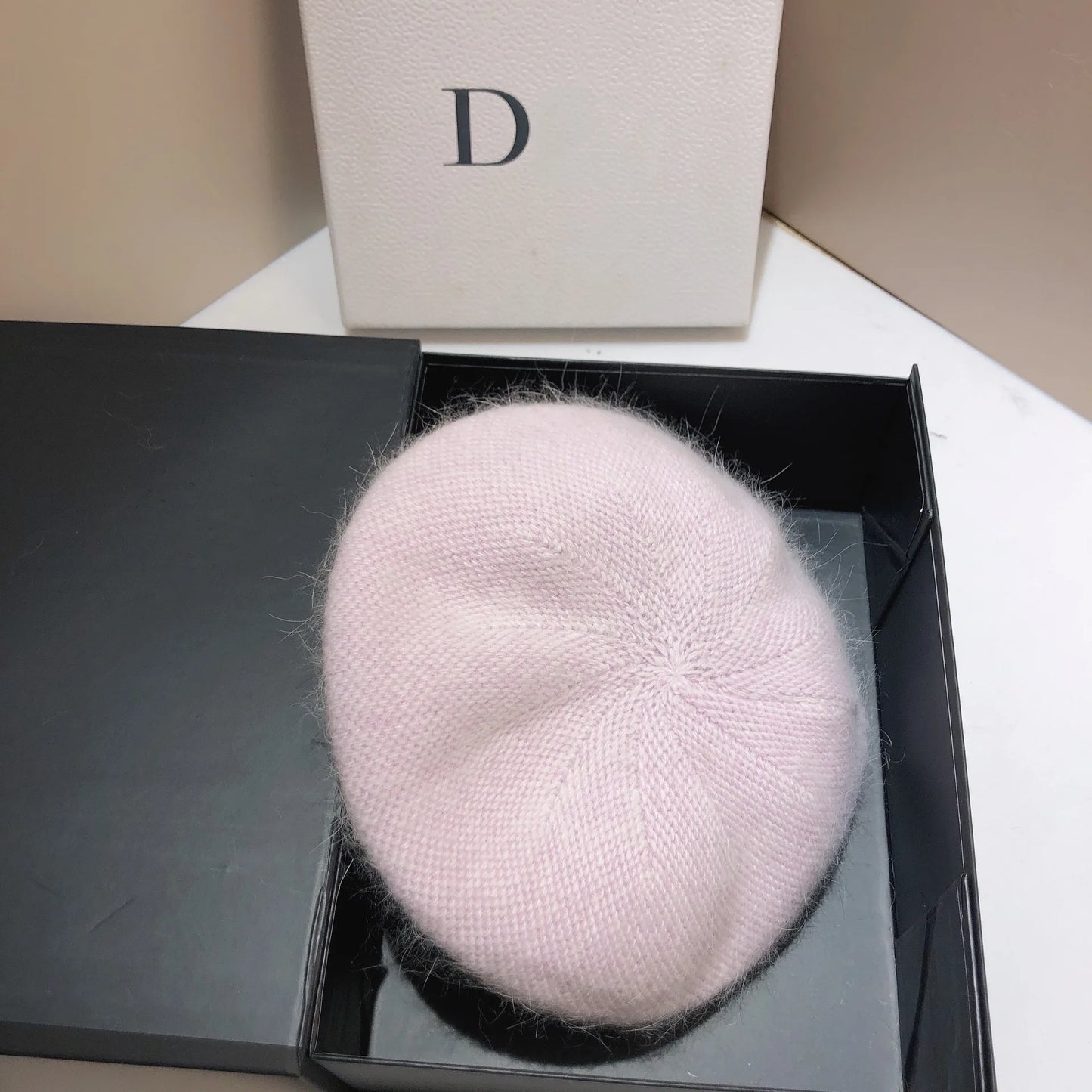 Women’s Angora Rabbit Fur Beret Hat