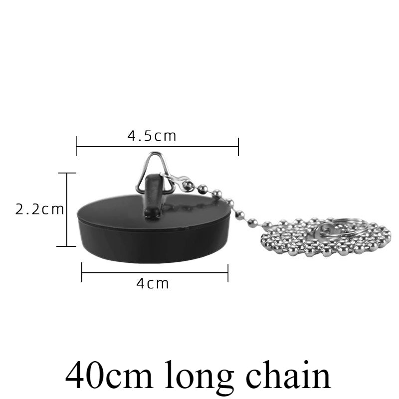 Universal Rubber Sink Drain Stopper with Chain