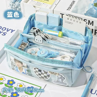 Transparent Multi-Layer Large Capacity Pencil Case