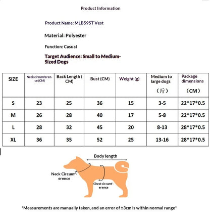 Breathable Mesh Pet Vest for Dogs & Cats