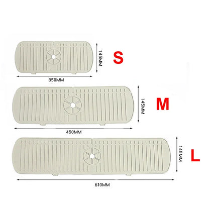 Silicone Faucet Splash Guard & Drain Mat for Kitchen & Bathroom Sinks