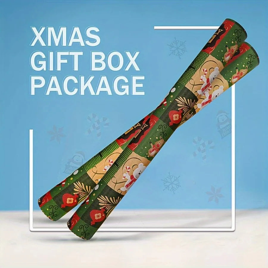 Christmas Kraft Gift Wrapping Paper Roll