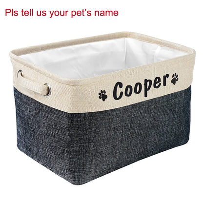 Personalized Foldable Dog Toy Storage Basket