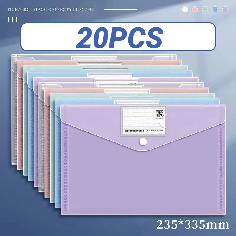 Clear A4 Document Folder with Snap Button