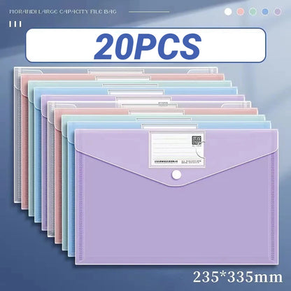 Clear A4 Document Folder with Snap Button