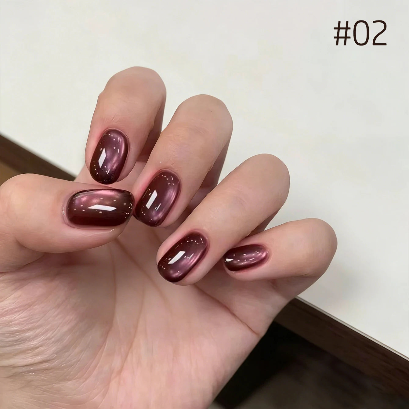 Brown Gold Cat Eye Gel Nail Polish