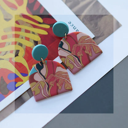 Art Floral Pattern Earrings