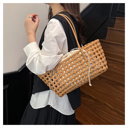 Handwoven Straw Tote Shoulder Bag