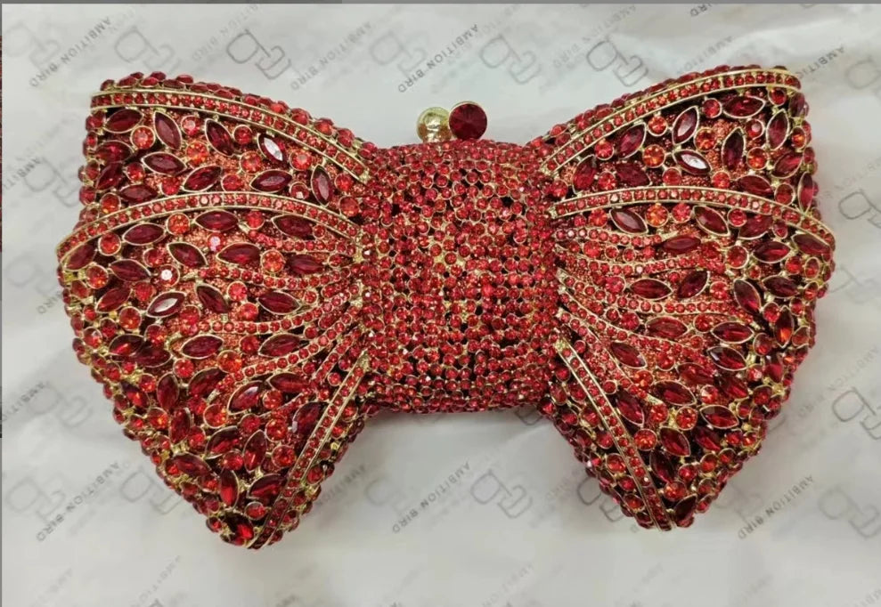 Rhinestone Bow Evening Clutch