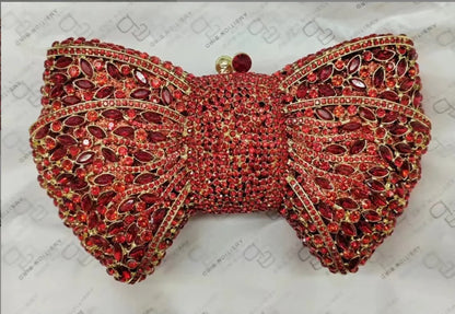 Rhinestone Bow Evening Clutch
