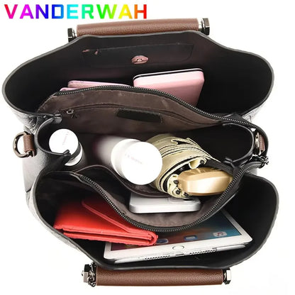 Large Capacity Women’s Leather Tote Handbag