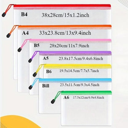 Mesh Zipper Document Pouch Set