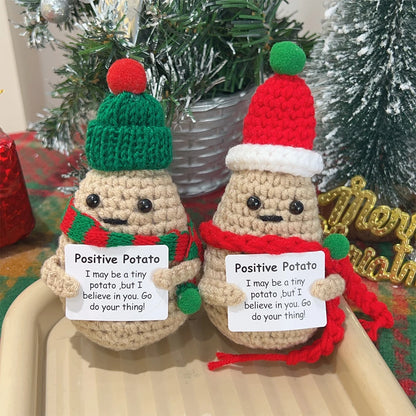 Positive Christmas Potato Crochet Toy