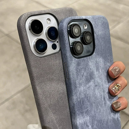 Luxury Matte Leather Fabric Case for iPhone