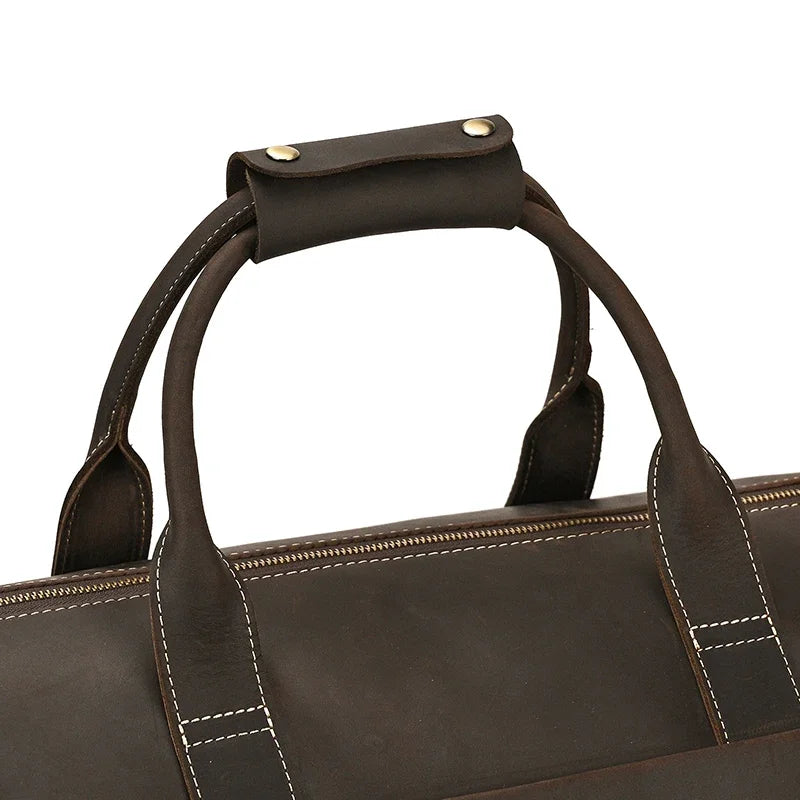 Crazy Horse Leather Travel Bag for Suits