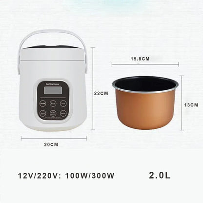 Portable Electric Rice Cooker 2L for Cars, Trucks & Travel