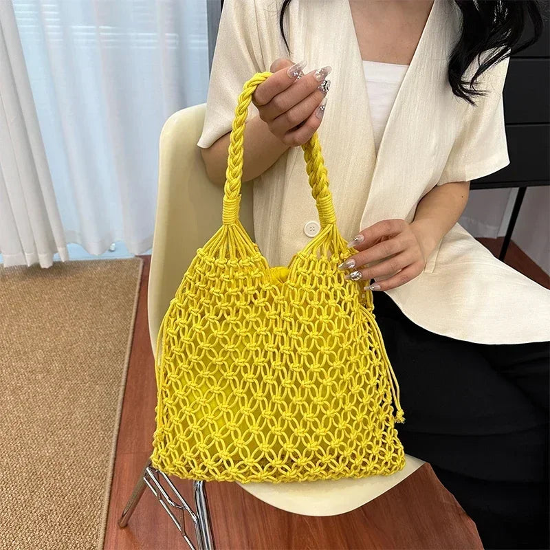Handwoven Mesh Summer Tote Bag